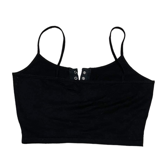 Romwe Plain Basic Staple Buttoned Simple Cropped Tank Top (size L) - Picture 5 of 5